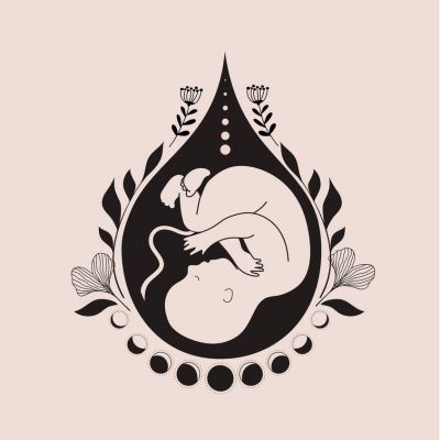 Illustration d'un bébé dans le ventre de sa maman